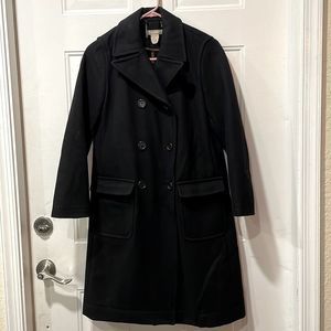 JCrew Wool blend double breasted long pea coat‎